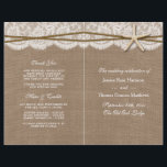 The Rustic Starfish Wedding Collection Programs<br><div class="desc">The rustic starfish beach wedding collection is a stunning design featuring a lovely rustic burlap effect background with a romantic vintage white lace effect trim finished with a stunning starfish and twine. These programs can be personalized for your special occasion and would make the perfect template for weddings, bridal showers,...</div>