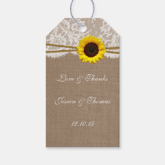 The Rustic Sunflower Collection Tags (Front)