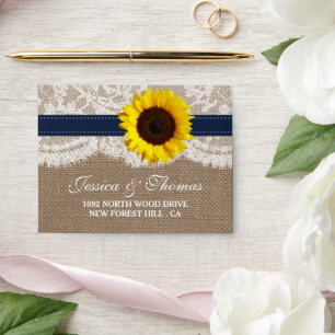 The Rustic Sunflower Wedding Collection - Navy Envelopes