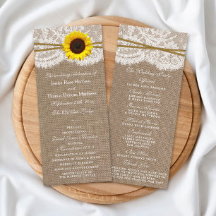 The Rustic Sunflower Wedding Collection Programs