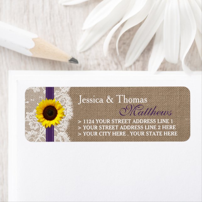The Rustic Sunflower Wedding Collection - Purple (Insitu)