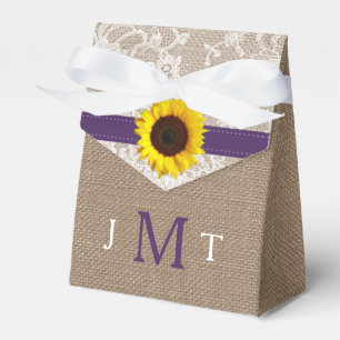 The Rustic Sunflower Wedding Collection - Purple Favor Box