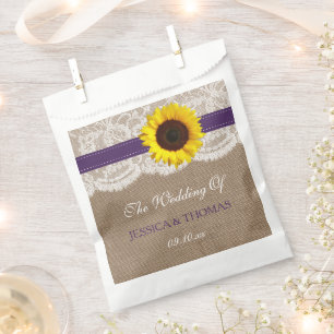 The Rustic Sunflower Wedding Collection - Purple Favour Bag