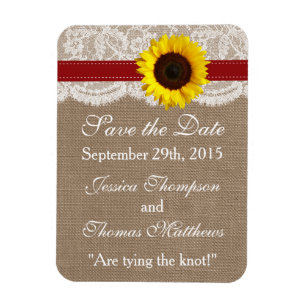 The Rustic Sunflower Wedding Collection - Red Magnet