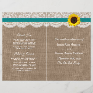 The Rustic Sunflower Wedding Collection - Teal