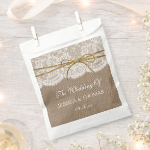 The Rustic Twine Bow Wedding Collection Favour Bag