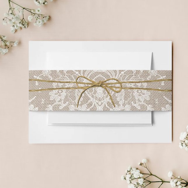 The Rustic Twine Bow Wedding Collection Invitation Belly Band (Creator Uploaded)