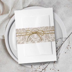 The Rustic Twine Bow Wedding Collection Invitation Belly Band