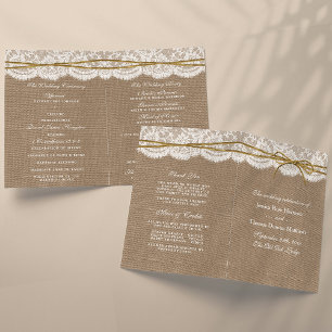 The Rustic Twine Bow Wedding Collection - Programs