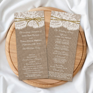 The Rustic Twine Bow Wedding Collection - Programs