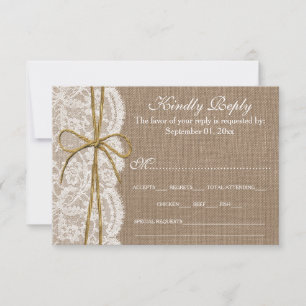 The Rustic Twine Bow Wedding Collection - RSVP Card