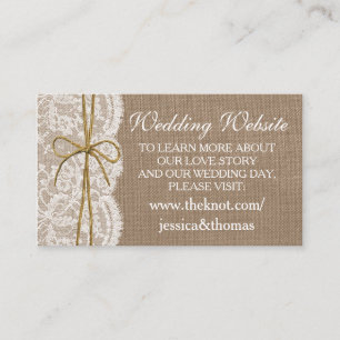 The Rustic Twine Bow Wedding Collection Website Enclosure Card