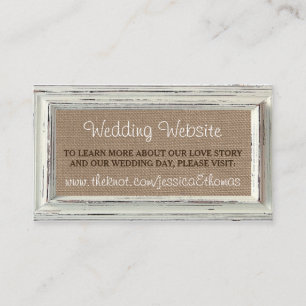 The Rustic White Frame & Burlap Wedding Collection Enclosure Card