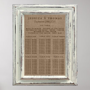 The Rustic White Frame & Burlap Wedding Collection Poster