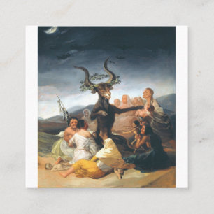 The Sabbath Of Witches Francisco Goya Square Business Card