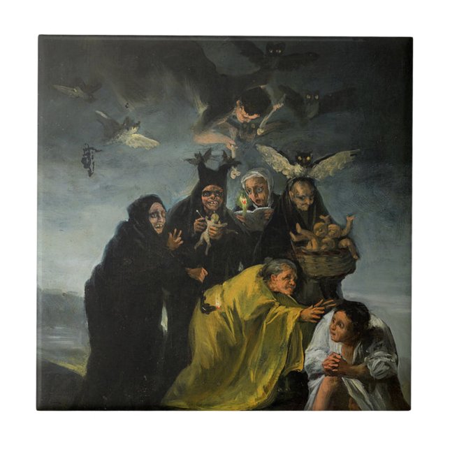 The Sabbath Of Witches Francisco Goya Tile (Front)