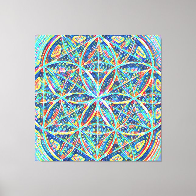 The Sacred Blueprints | Tile Mosaic, Seed of Life Canvas Print (Front)