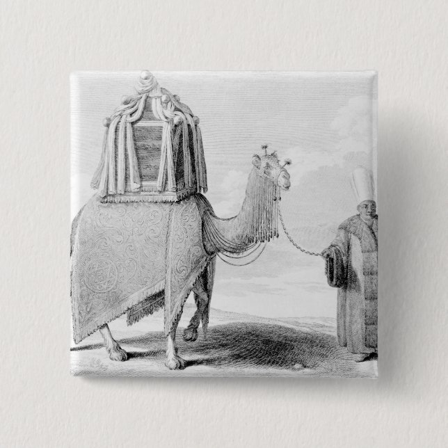 The Sacred Camel 2 Inch Square Button (Front)