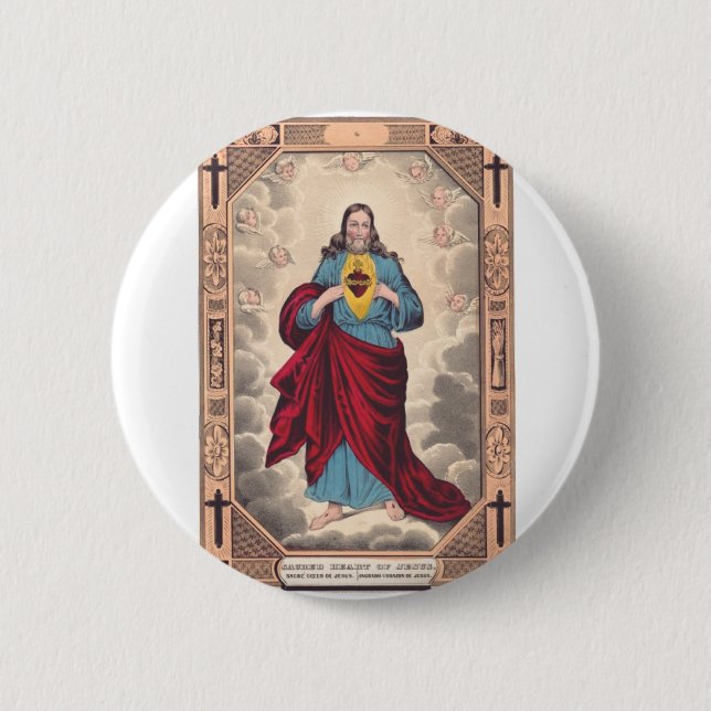 The Sacred Heart of Jesus 2 Inch Round Button (Front)