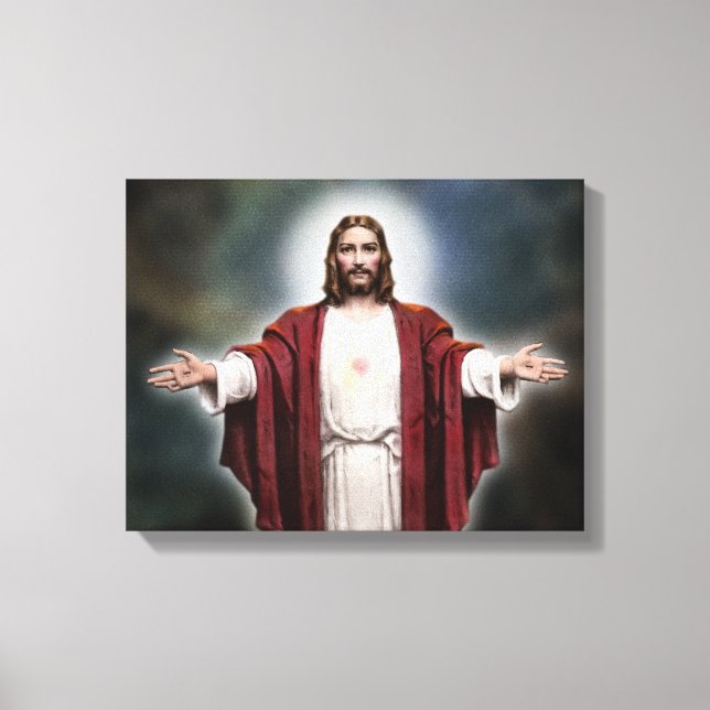 The Sacred Heart of Jesus Devotional Image Canvas Print (Front)