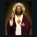 The Sacred Heart of Jesus Poster<br><div class="desc">The Sacred Heart of Jesus Catholic Devotional Image.</div>