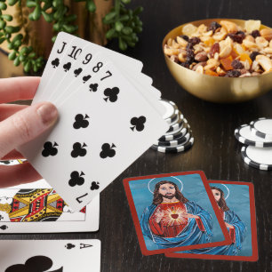 The Sacred Heart Painting by Alfred Fox Playing Cards