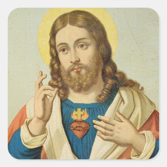 The Sacred Heart Square Sticker (Front)