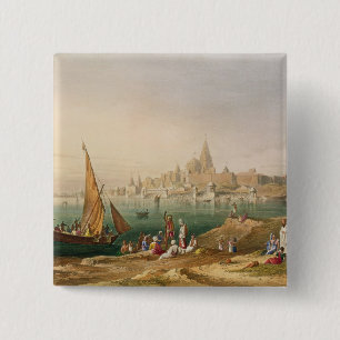 The Sacred Town and Temples of Dwarka, from Volume 2 Inch Square Button