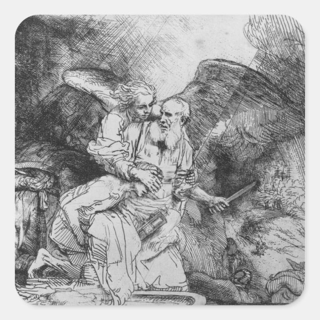 The Sacrifice of Abraham, 1645 Square Sticker (Front)