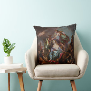 The Sacrifice of Iphigenia by Charles de La Fosse Throw Pillow