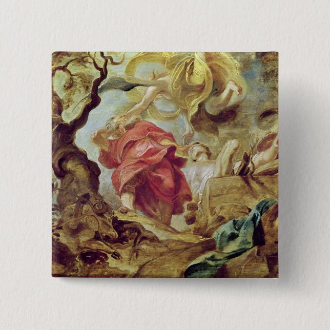 The Sacrifice of Isaac 2 Inch Square Button (Front)