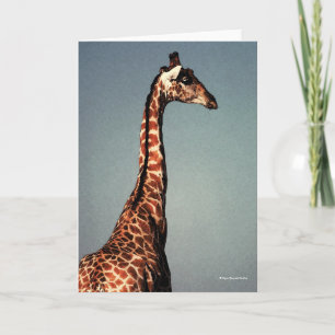 The Sad Giraffe - Digital Watercolor Greeting Card