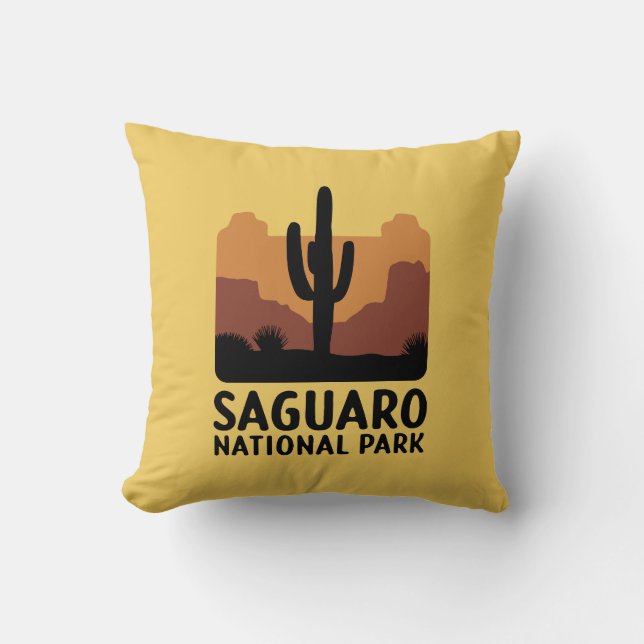 The Saguaro Cactus Throw Pillow (Front)
