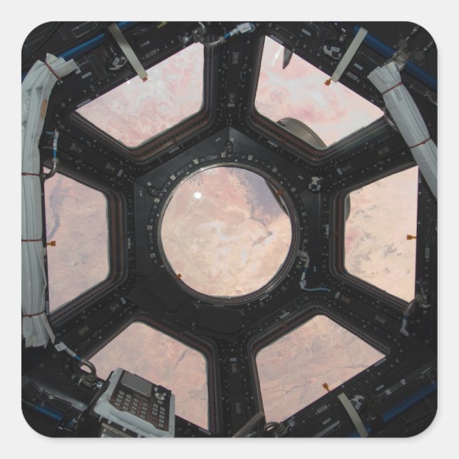 The Sahara Desert visible through the windows Square Sticker (Front)