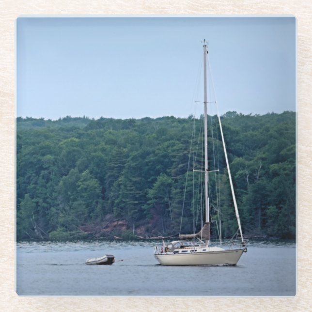 The Sailing Life Glass Coaster (Front)