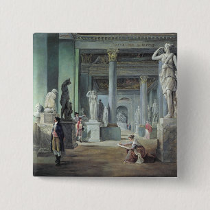 The Salle des Saisons at the Louvre, c. 1802 2 Inch Square Button