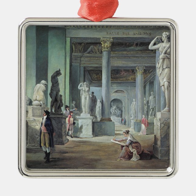 The Salle des Saisons at the Louvre, c. 1802 Metal Ornament (Front)