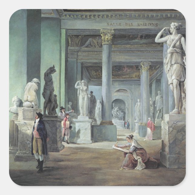 The Salle des Saisons at the Louvre, c. 1802 Square Sticker (Front)