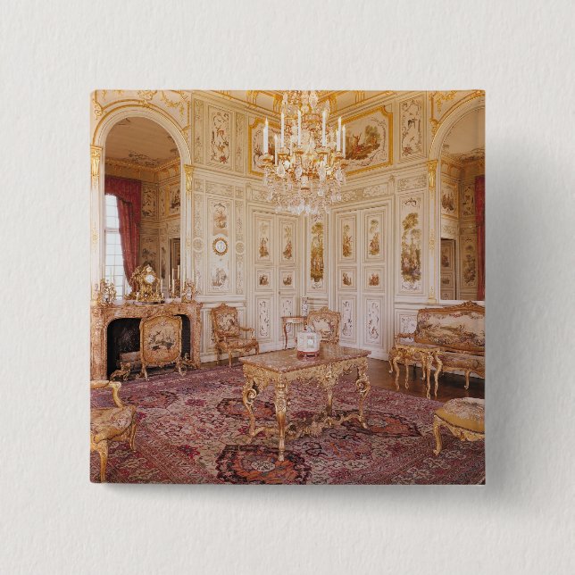 The Salon Chinois, c.1740 2 Inch Square Button (Front)