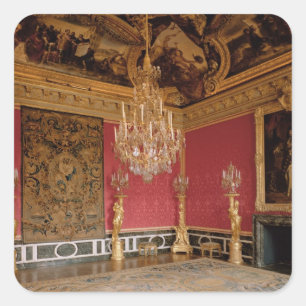 The Salon d'Apollon (Apollo Room) with tapestries Square Sticker