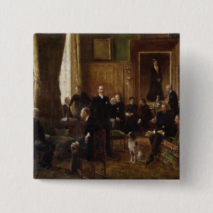 The Salon of the Countess Potocka, 1887 2 Inch Square Button