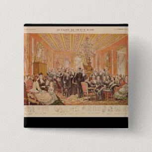 The Salon of Victor Hugo 2 Inch Square Button