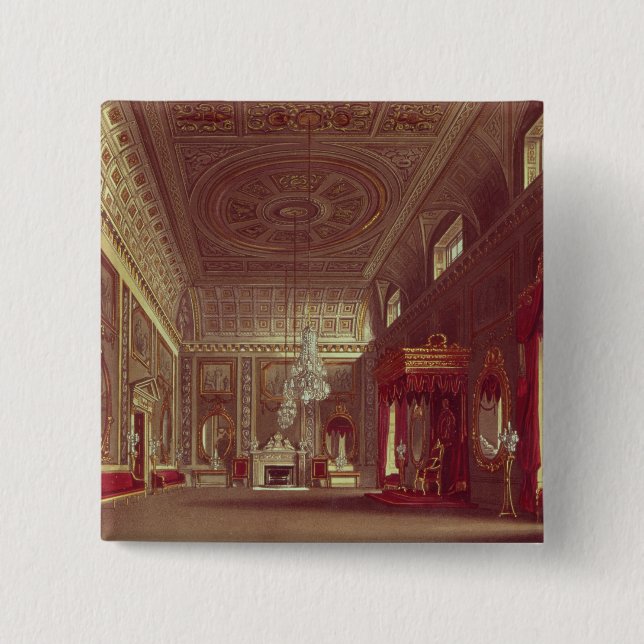 The Saloon, Buckingham Palace 2 Inch Square Button (Front)