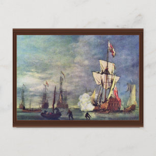 The Salute By Willem Van De Velde The Younger Postcard