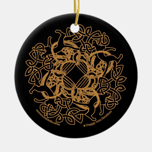 The Samhain Cats Celtic Ornament (Front)