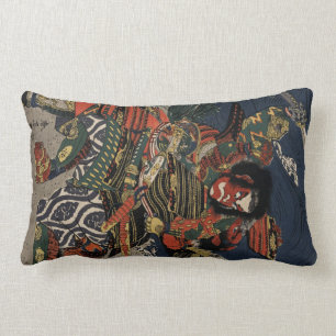 The samurai warriors Tadanori and Noritsune Lumbar Pillow