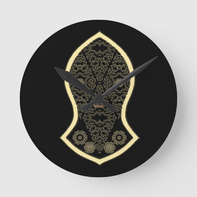 The Sandal Of The Prophet (Golden) Round Clock (Front)