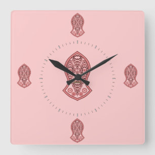 The Sandal Of The Prophet (Henna)(Red) Square Wall Clock