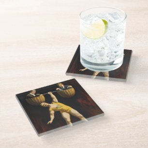 The Sandow Eugen Sandow Vaudeville Weightlifter Glass Coaster