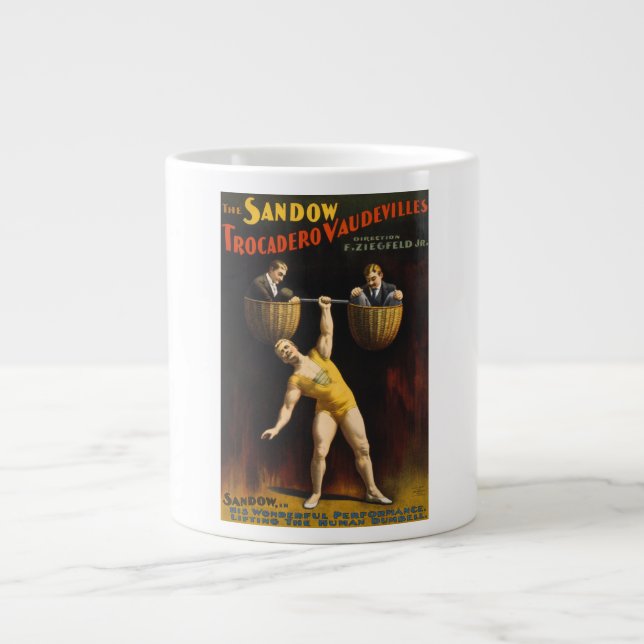 The Sandow Eugen Sandow Vaudeville Weightlifter  Large Coffee Mug (Front)